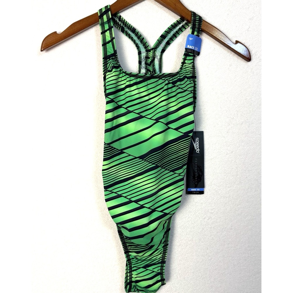 Speedo Women's Swimsuit Performance LZR Race III Power‎ Plus Kelly Green 26 NWT